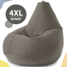 Кресло-мешок груша XXXXL Комфорт, велюр, серый My Puff