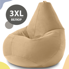 Кресло-мешок груша XXXL Стандарт, велюр, кремовый No Brand