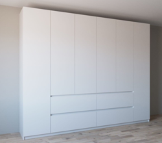 Шкаф распашной QualisMebel Лорд 2700х600х2300, Белый