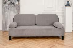 Диван двухместный BRENDOSS 1004 раскладной износостойкий, велюр серый