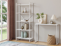 Стеллаж Loftyhome Мальборк 80 Белый Альпийский с белым основанием