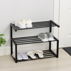 Обувница 3-х ярусная 59x31x45 см «Шестёрка», цвет чёрный No Brand