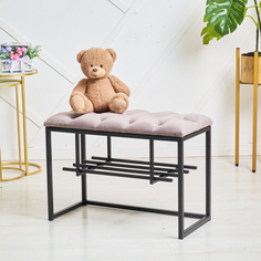 Банкетка для прихожей и спальни Jet mebel, модель loft70, черный-серый