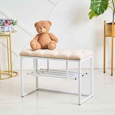 Банкетка для прихожей и спальни Jet mebel, модель loft70, белый-бежевый