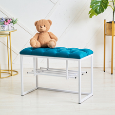Банкетка для прихожей и спальни Jet mebel, модель loft70, белый-синий