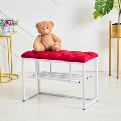 Банкетка для прихожей и спальни Jet mebel, модель loft70, белый-красный