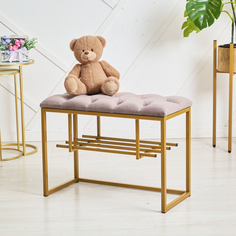 Банкетка для прихожей и спальни Jet mebel, модель loft70, золотой-серый