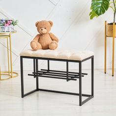 Банкетка для прихожей и спальни Jet mebel, модель loft70, черный-бежевый