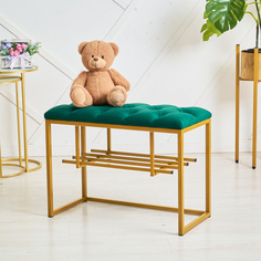 Банкетка для прихожей и спальни Jet mebel, модель loft70, золотой-зеленый