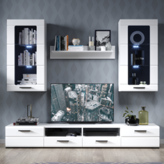 Стенка Рио-2 Белый жемчуг, белый глянец Imperial