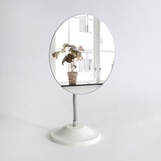 Зеркало настольное, на гибкой ножке, зеркальная поверхность 13,5x16,2 см, цвет белый Queen Fair