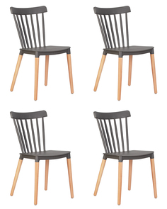 Стул DOBRIN THEO 4 шт ножки светлый бук, цвет темно-серый GR-04