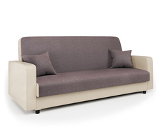 Диван-книжка Мелодия 140 рогожка латте и экокожа беж Gamma