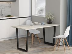 Обеденный стол 4 сезона Айсберг Лофт 08 Черный/дуб крафт белый