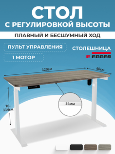 Компьютерный стол LuxAlto с регулировкой высоты, Дуб Бежевый 120x60см