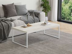 Столик журнальный 4 сезона Айсберг Лофт 03 Белый/дуб крафт белый