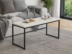 Журнальный столик 4 сезона Айсберг Лофт 02 черный/дуб крафт белый