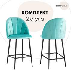 Стул полубарный Stool Group Логан NEW велюр пыльно-голубой (комплект 2 шт)