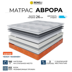 Ортопедический матрас Beneli Аврора в чехле Warmer, с эффектом памяти, 120х190
