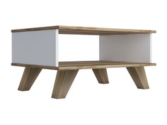 Журнальный столик Вега Скандинавия Дуб каньон/Белый глянец КУРАЖ