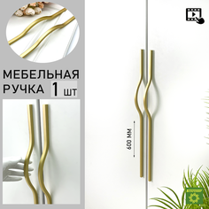 Мебельная ручка Blago-mir для шкафа, длина 600 мм, м/о 512 мм золото матовое 1 шт