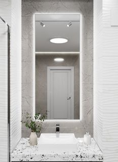 Зеркало с подсветкой настенное ONE MARKET 140х60 см 6000К Серебро