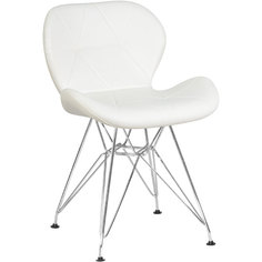 Стул обеденный DOBRIN BUTTERFLY CHROME LMZL-302A, ножки хром, белый