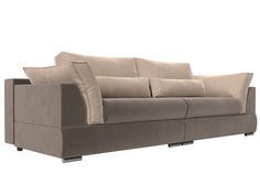 Прямой диван Лига Диванов Пекин 272х115х90 см, коричневый\бежевый