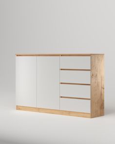 Комод Охта 1600.4 Дуб вотан / Белый гладкий No Brand