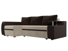 Угловой диван Лига Диванов Ричмонд левый угол 246х150х80см, бежевый\коричневый\коричневый