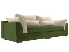 Прямой диван Лига Диванов Пекин 272х115х90 см, зеленый\бежевый
