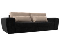 Прямой диван Лига Диванов Лига-008 272х107х94 см, черный\бежевый