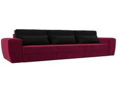 Прямой диван Лига Диванов Лига-008 Long 372х107х94 см, бордовый\черный