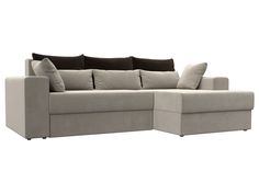 Угловой диван Лига Диванов Майами правый угол 250х160х80 см, бежевый\коричневый\бежевый