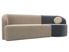 Прямой диван Лига Диванов Лига-027 угол правый 257х97х82 см, бежевый\серый