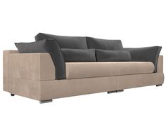 Прямой диван Лига Диванов Пекин 272х115х90 см, бежевый\серый