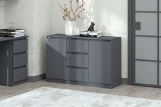 Комод Хилтон 4 1200, 6 ящиков Графит No Brand