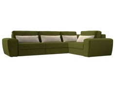Угловой диван Лига Диванов Лига-008 Long правый 340х242х94 см, зеленый\бежевый