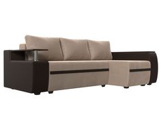 Угловой диван Лига Диванов Ричмонд правый угол 246х150х80 см, бежевый\коричневый