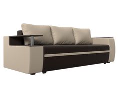 Прямой диван Лига Диванов Ричмонд 233х103х90 см, коричневый\бежевый\бежевый