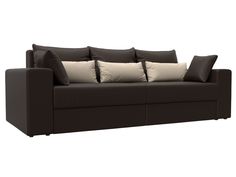 Диван прямой Лига Диванов Майами 250х105х90 см, коричневый\бежевый