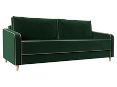 Прямой диван Лига Диванов Варшава 218х98х98 см, зеленый\бежевый