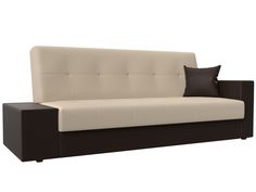 Диван-книжка Лига Диванов Лига-020 стол слева 223х83х90 см, бежевый\коричневый\коричневый