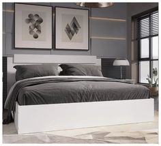 Кровать ЭКО 160х200 белый гладкий No Brand