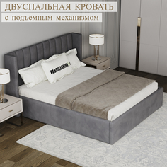 Кровать FABRIKASHIMKOR BYERK двуспальная 180х200 темно-серый