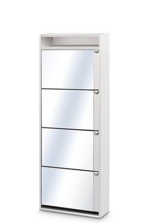 Обувница Вентал зеркальная К-4S Белый