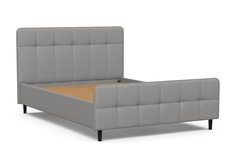 Кровать НОНТОН Эльза, 160х200 см, рогожка серая Элегия