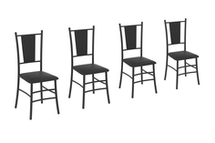 Комплект стульев НОНТОН Марсель, 39.4х93.5х43.2 см, черный / черный