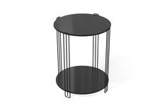 Столик кофейный НОНТОН SHT-CT34, 36x36x45 см, черный муар / черный глянец