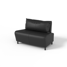 Диван SALON TRON TWIN 100х64х67, экокожа черный